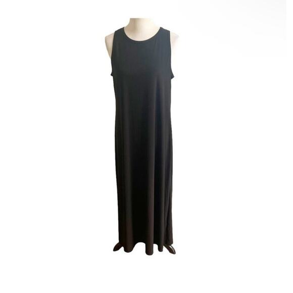 Vince Camuto Black Minimalist Maxi Dress Size Large Sleeveless Beachy Goth - Picture 1 of 7